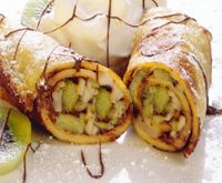 Recette de crêpes au chocolat et au Kiwi